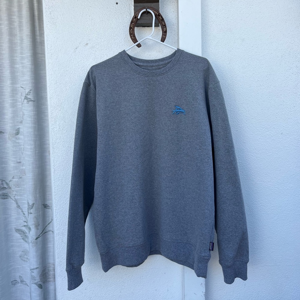 Men's Patagonia Small Flying Fish Uprisal Crew Sweatshirt (Large) Gray